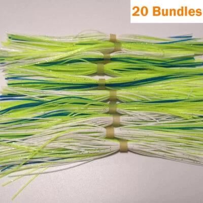 20 Bundles Standard Silicone Skirt DIY For Spinner Jig BASS Fishing Skirts US - Image 1 of 4