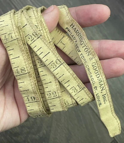 Antique Victorian 19th 20th C. Tailor's Cloth Measuring Tape Harrington Goodman Cover