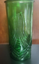 Vintage Hoosier Glass Cylinder Vase 9.75” 4102 / 5 /Emerald Green Art Deco Style
