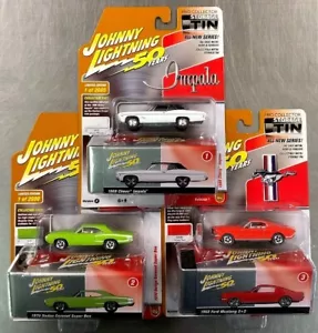 2019 JOHNNY LIGHTNING 50 YEARS ( SET OF 3 ) COLLECTOR STORAGE TIN DODGE FORD - Picture 1 of 4