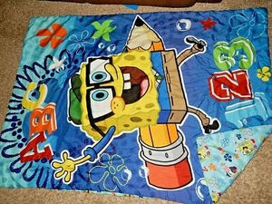 7H Spongebob Squarepants Back to School Microfiber Toddler bed Comforter Blanket - Picture 1 of 3