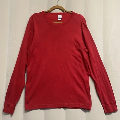 Hanna Andersson Adult Unisex Long John Pajama Top Large 100% Organic Cotton Red - Image 1 of 4