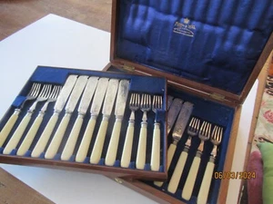 Superb Antique English Fish Set Service for 12 Silverplate by Mappin & Webb - Picture 1 of 15