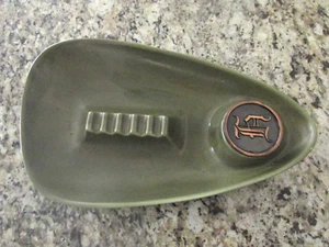 HYDE PARK ASHTRAY 1981 METEOR LARGE ARMY OLIVE GREEN CHANGEABLE INITIAL - Picture 1 of 6
