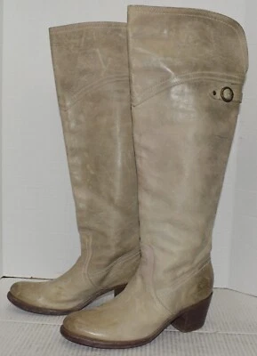 Frye Jane Tall Taupe Leather Over the Knee Riding Boots Women's Sz 7.5 - Image 1 of 4