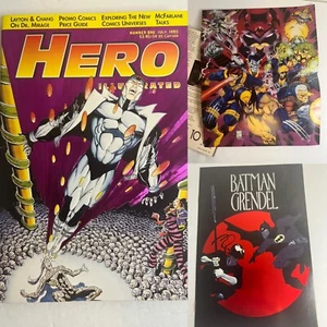 Revista de cómics HERO ILLUSTRATED #1 - Póster de los X-Men de julio de 1993 Batman Grendel Mini - Imagen 1 de 12
