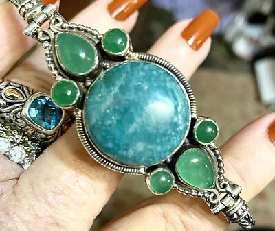 VINTAGE BALI STERLING BRACELET  💚Adjustable Length 👍 - Image 1 of 4