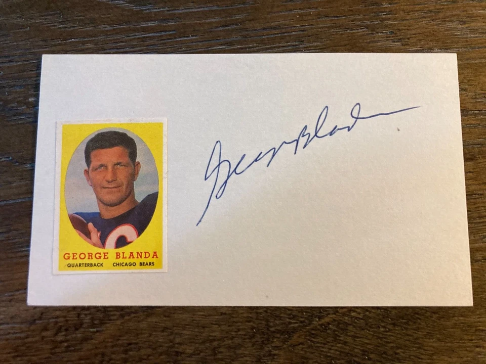 Футбольная карточка с автографом Джорджа Бланды из Oakland Raiders 3x5 HOF - Изображение 1 из 1