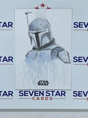 2021 Topps The Mandalorian Season 2 Sketch Card The Mandalorian by John Pileak - Image 1 of 2