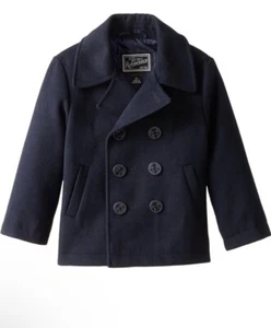 Rothschild Double-Breasted Faux Wool Peacoat Size M 10-12 Boys - Picture 1 of 3