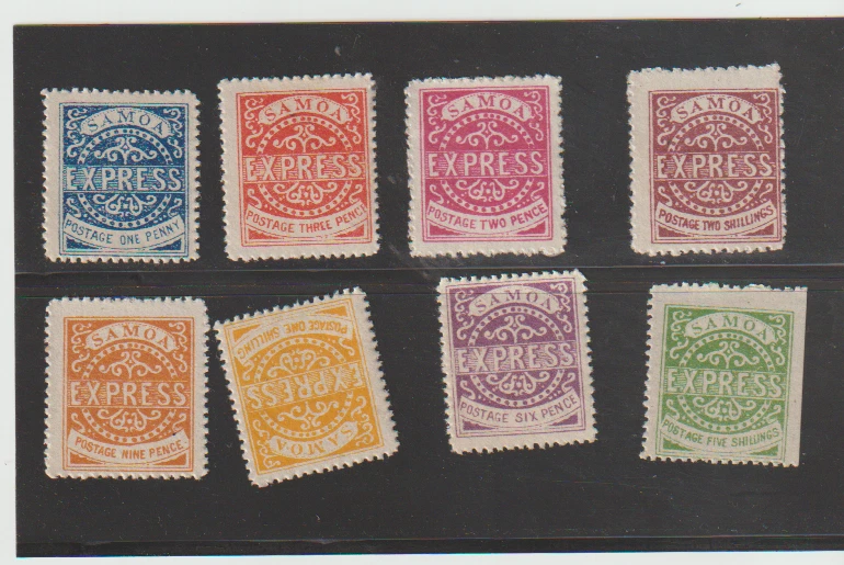 BC SAMOA Scott # 1-8 MNH 1877-82 EDICIONES DEL REINO CONJUNTO COMPLETO DE REIMPRESIONES Foto 1 de 1