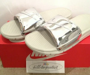 NIKE BENASSI SOLARSOFT DESLIZAMIENTO PLATA LÍQUIDA EE. UU. UK6 7 8 9 10 SP 696116-002 2014 - Imagen 1 de 8