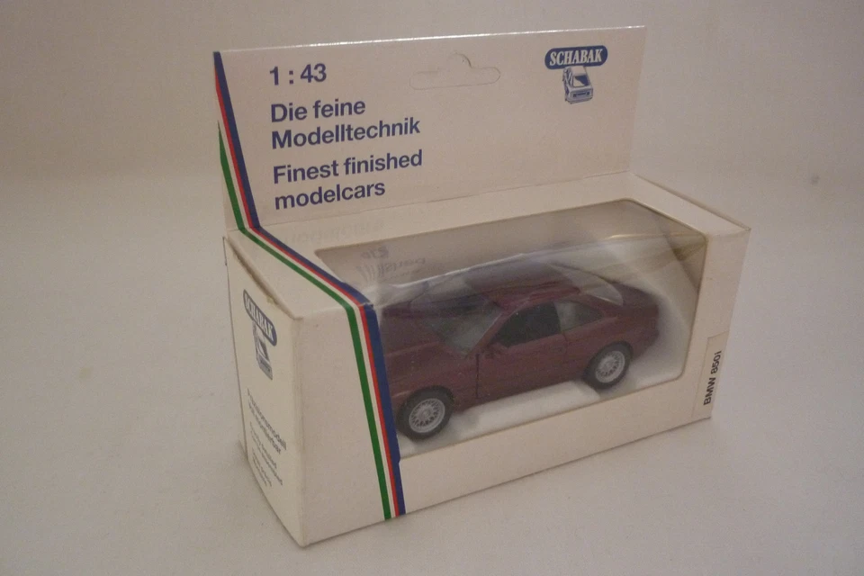 SCHABAK - VINTAGE  METALLMODELL - 1180 - BMW 850 i - 1:43 - OVP - (7.DIV-4) - Bild 1 von 4