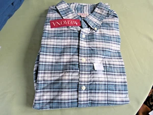 MERONA MENS NWT size XXL OXFORD LongSlve SHIRT XAVIER NAVY COTTON WOOL PLAID #48 - Picture 1 of 8