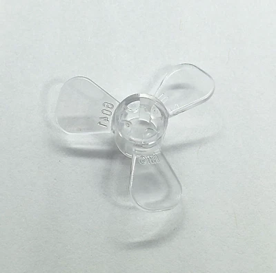 Lego Prototype Trans Clear 3 Blade Propeller w/ Axel Hole Boat Error Test Piece - Image 1 of 2