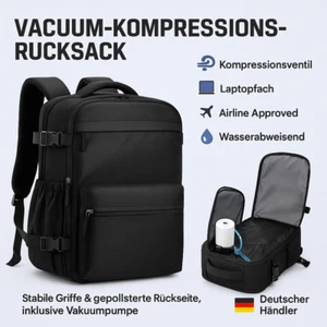 Reiserucksack Vakuum Kompression Pumpe Handgepäck Airline geeignet Platzsparend - Bild 1 von 30