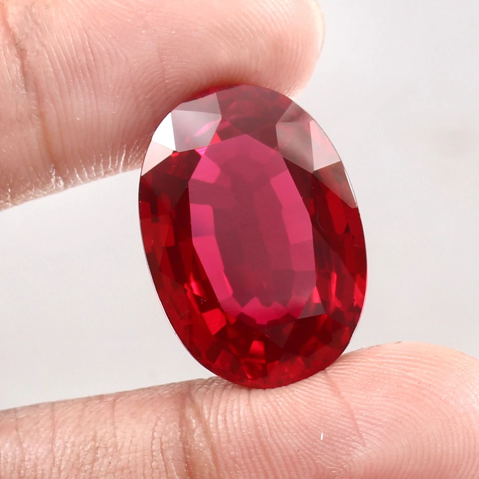 AAA Natural Flawless Pegion Red Mozambique Ruby Loose Oval Gemstone Cut 22x16 MM - Image 1 of 4