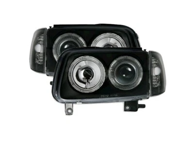 set ANGEL EYES headlights for VW POLO 6N2 1999 2000 2001 front lamp black VP90 - Image 1 of 4