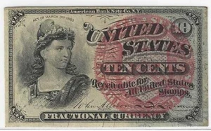 4th Issue 10c Fractional Currency .... Choice Crisp Uncirculated - Picture 1 of 2