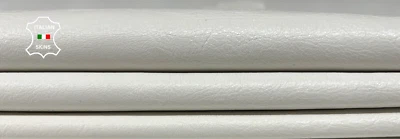 OFF WHITE CRINKLED COATED Soft Italian Lambskin leather hides 7sqf 0.8mm #B4716 - Image 1 of 4