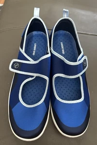 New Lands' End Women's Shoes, Sz 9.5 D Adjustable Closure Mary Janes, Blue - Picture 1 of 5