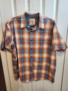RED HEAD MENS SHORT SLEEVE PLAID ORANGE AND BLUE SZ.3XL - Picture 1 of 7