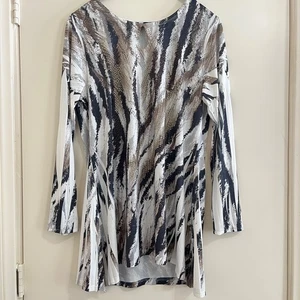Fee Grunge Top Abstrakt Animal Print Tunika Gr. M Boho Western Edgy Mühelos - Bild 1 von 7