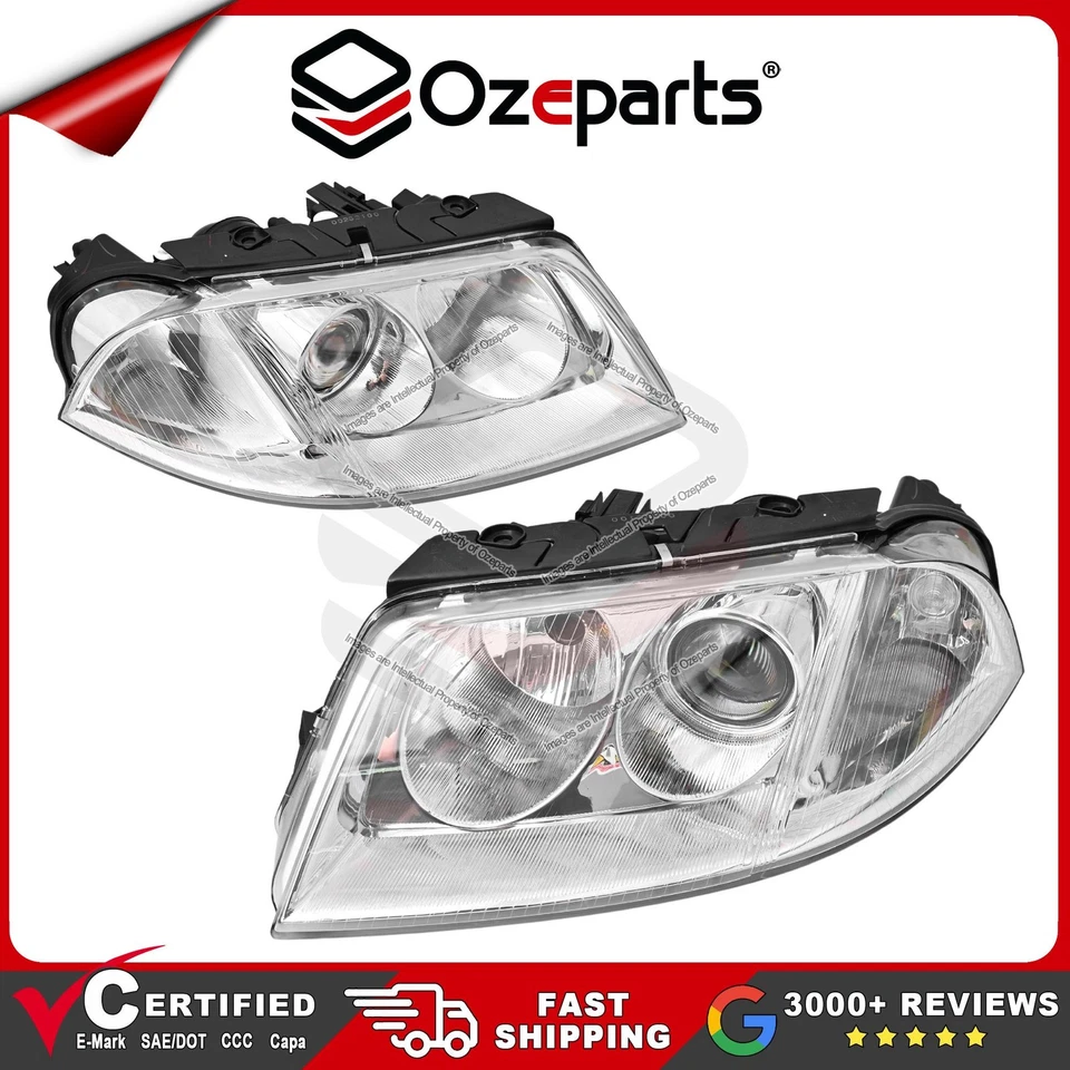 Pair LH+RH Head Light Lamp (Halogen) For VW Volkswagen Passat B5 2001~2005 - image 1 of 4