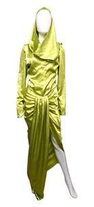 Nervi Couture Green Long Satin Dress IT 44 Uk 12 Eu 40 Us 8 Rrp 2500£ - Picture 1 of 12