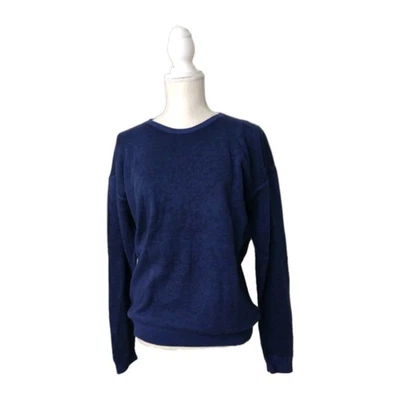 Pullover de algodón John Varvatos EE. UU. azul manga larga cuello redondo para hombre talla M Foto 1 de 4
