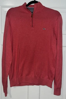 Suéter rojo pequeño Vineyard Vines de agua salada 1/4 cremallera para hombre. Southern Prep Foto 1 de 4
