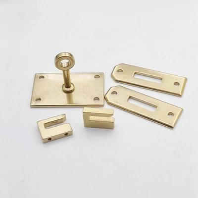 Brass Clasp Lock Female Suitcase Bag Copper Hasp Buckle Leather Craft Accessory - Image 1 of 4