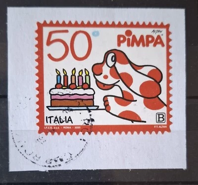 ITALIA USATO 2025 50° ANN. PIMPA Fram., annul. CMP AEROPORTUALE, INTERESSANTE - Immagine 1 di 3