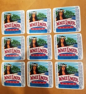9 MAUI LAGER BIERETIKETTEN, PACIFIC BREWING CO. WAILUKU, MAUI, HAWAII. - Bild 1 von 1