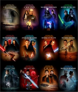 Star Wars Metal Movie Poster Print Set of 12 Solo Rogue One Jedi Sith - Picture 1 of 1