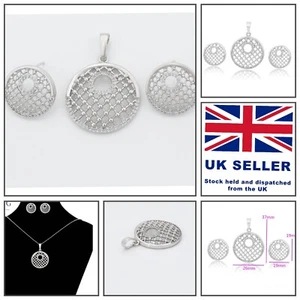 Xuping Platinum Plated Silver Women luxury Earrings and Pendant Set Stud Gift - Picture 1 of 6