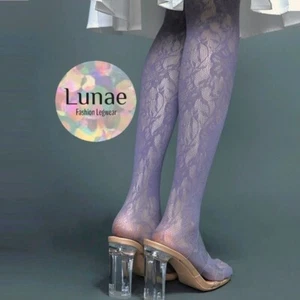 Netzstrumpfhosen Blumen SPITZENMUSTER Netz staubig lila Y2K Mod Retro 8/10/12/14 - Bild 1 von 5