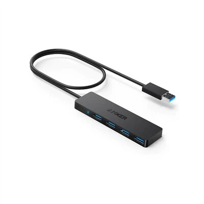 ANKER ULTRA SLIM USB HUB NON POWERED 4-PORT SUPERSPEED 3.0 PC MAC 60CM A7516012 - Image 1 of 4
