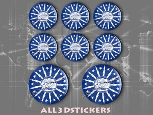 8 x 3D ROUND Resin Domed Flag Buffalo - USA Adhesive Decal Vinyl - Foto 1 di 1