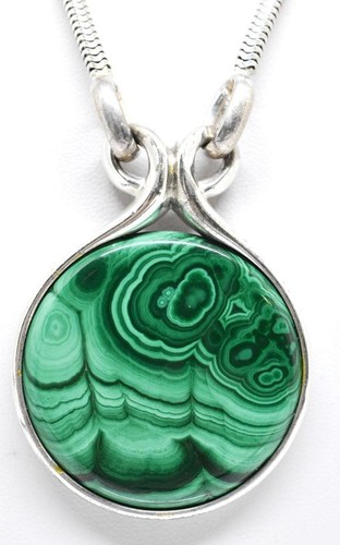 Collana con ciondolo HENKEL & GROSSE 74 per Dior Malachite Modernariato Argento Sterling