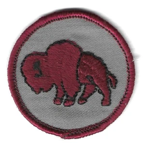 BSA MINT COLOR PATROL MEDALLION PATCH GAUZE BACKING, RED-BROWN "BUFFALO" - Picture 1 of 3