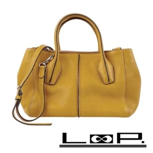 Tod's D Styling 2 Way Hand Shoulder Bag Leather Yellow Women's New - Picture 1 of 9