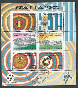 1990 ITALIA USATO FOGLIETTO MONDIALE CALCIO 800 LIRE ANNULLO PRIMO GIORNO - OL - Imagen 1 de 1