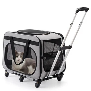 Porta mascotas extra grande con ruedas para perros pequeños y gatos de todas las razas, gato Ro... - Imagen 1 de 7