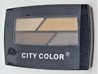 City Color Eyeshadow Brown 4 Color Palette Applicator Powder Quick Shipping US - Image 1 of 3