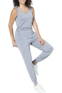 Susan Graver Weekend Jersey Knit Jumpsuit Heather Grey - Picture 1 of 2