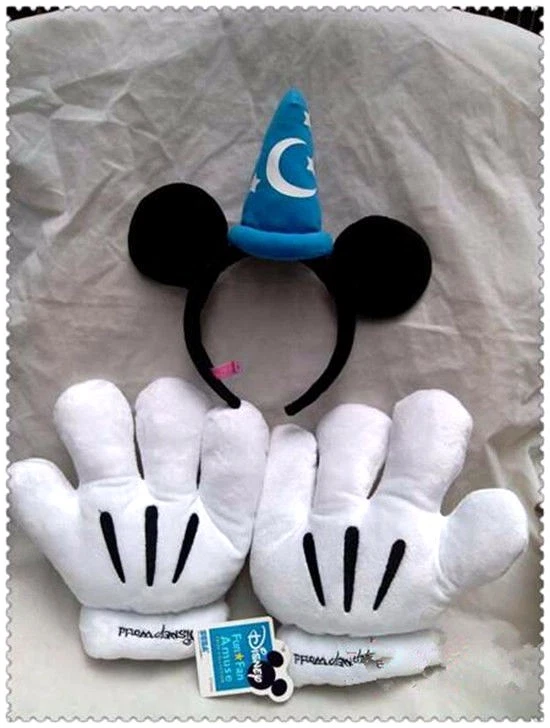 Disney Mickey Fantasía Hechicero Mago Orejas Diademas y Guantes Fiesta Juegos con disfraces Set Foto 1 de 1