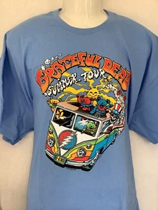 Camiseta Grateful Dead Summer Tour Para Hombre Talla 2XL XXL Azul Líquido VW Bus Nueva Con Etiquetas - Imagen 1 de 3