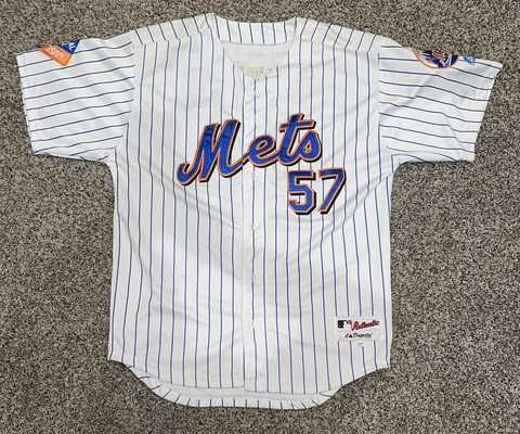 New York Mets Johan Santana 57 Authentic Jersey Majestic 2009 Inaugural Season Cover