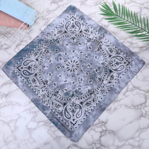 Unisex 55*55cm Tie Dye Square Scarf Cotton Bandana Cashew Flower Print Headscarf - Picture 1 of 31